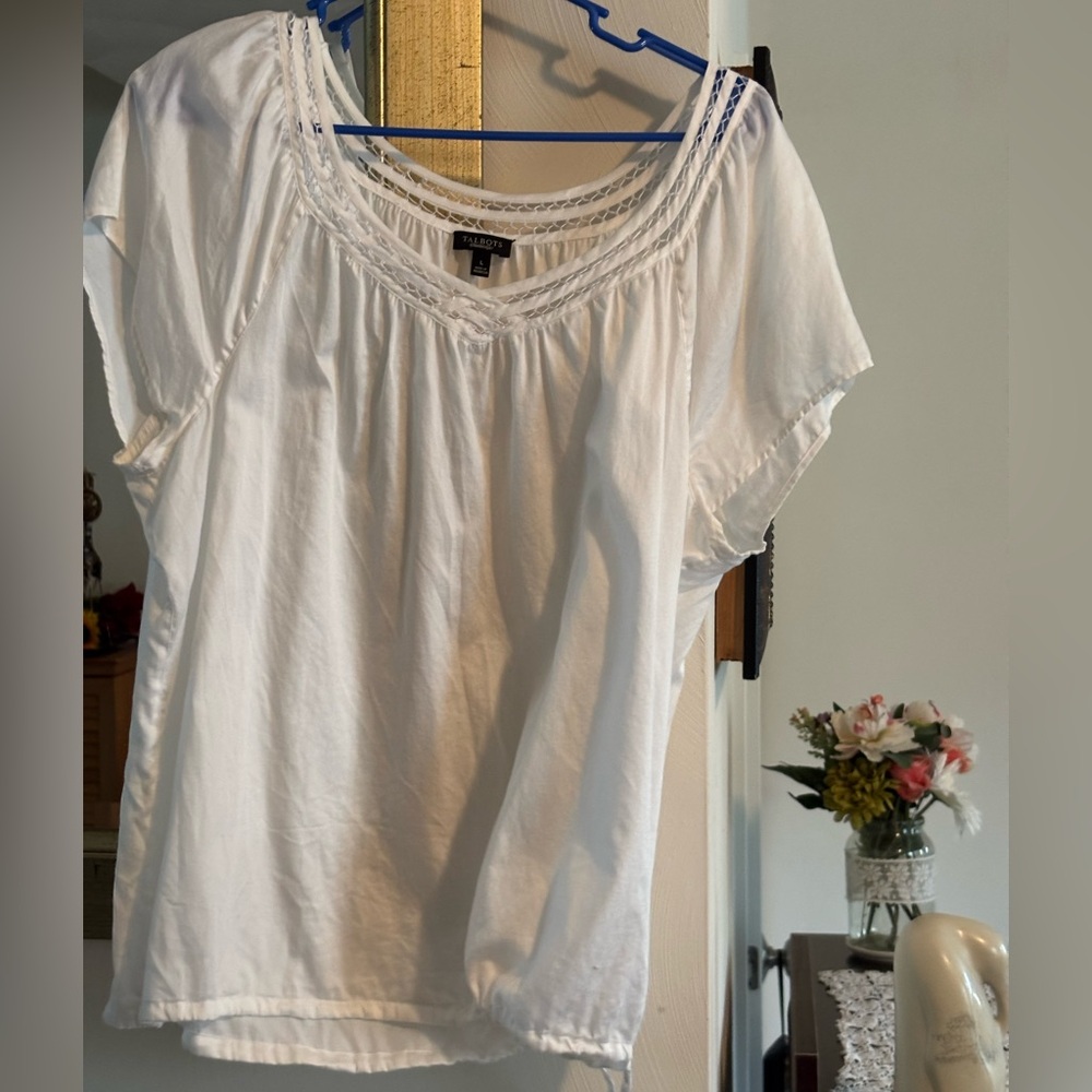 Talbots White Blouse size L - Picture 6 of 6